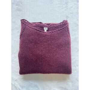100% Wool Sweater Womens Small Burgundy Great Value And Handpicked!